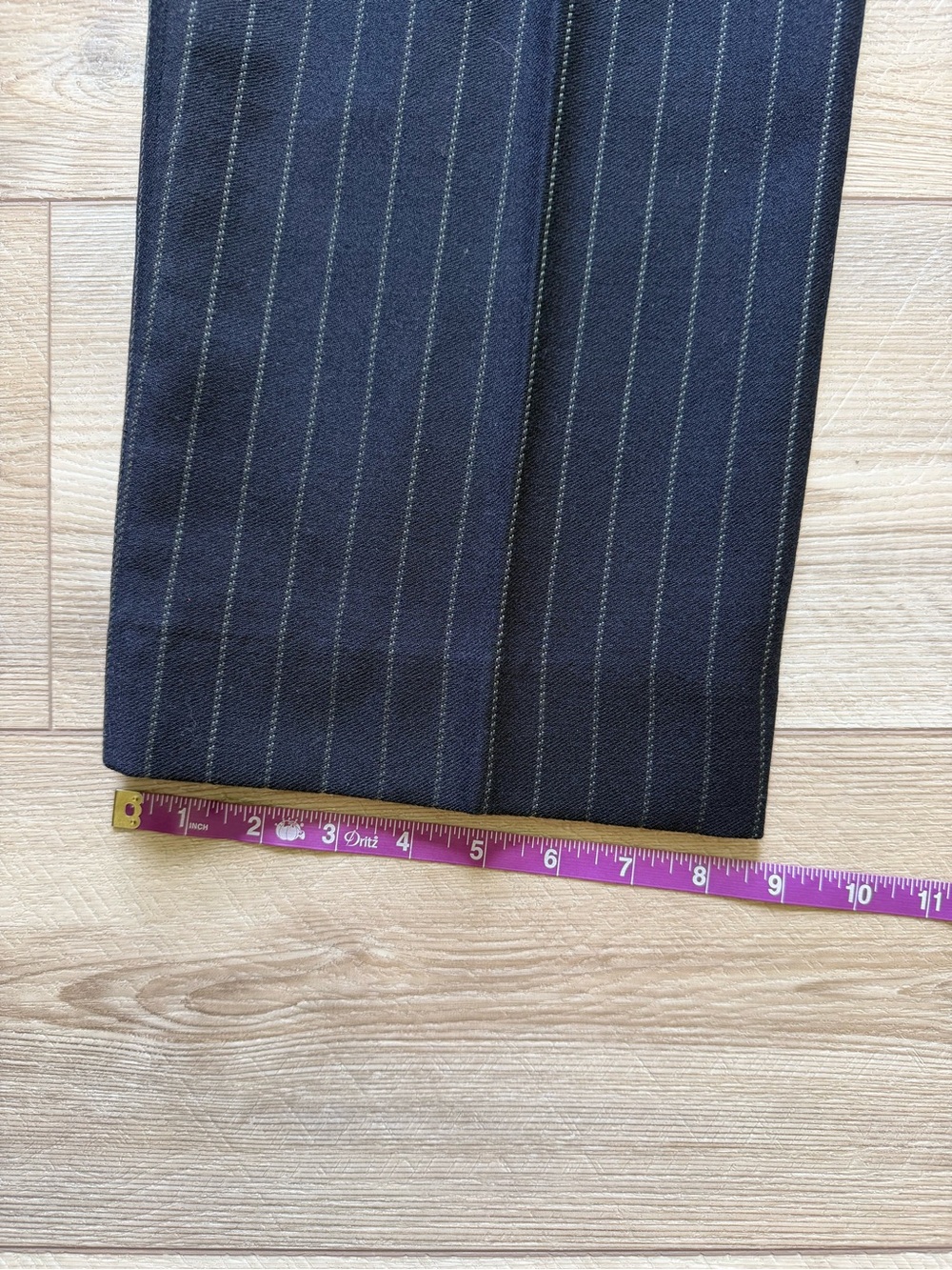 Lauren Ralph Lauren Women’s Navy Wool Pinstriped Trouser Pants Size 16W - Picture 11 of 15